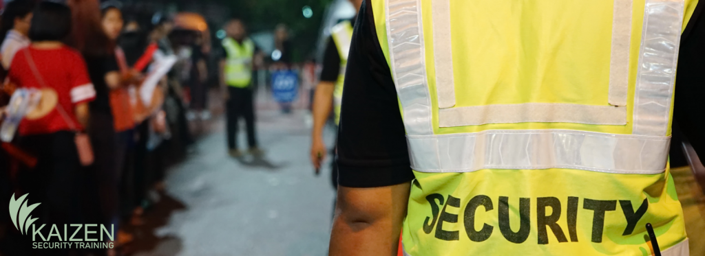 Security Guards at an event such as sport or music.
